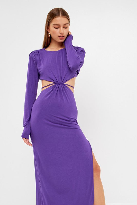 Crossed Open Back Long Jersey Dress