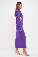 Crossed Open Back Long Jersey Dress