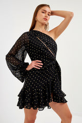 One Shoulder Chiffon Dress