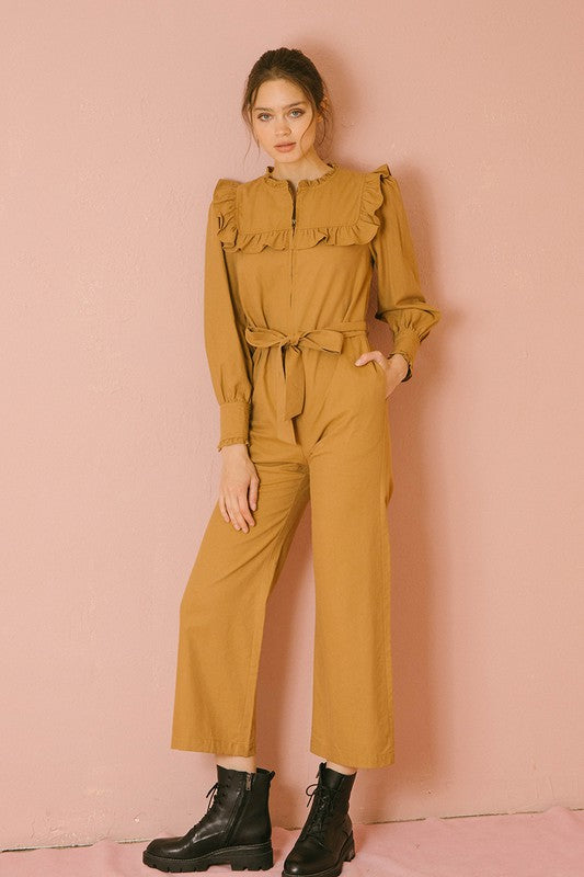 Monochromatic Ruffled Jumpsuit