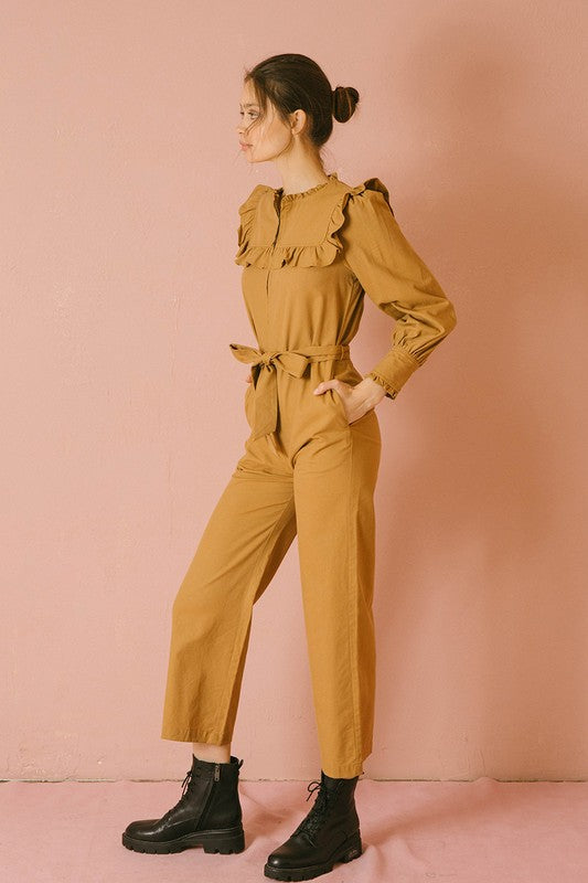 Monochromatic Ruffled Jumpsuit