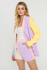 Multi Color Block Blazer