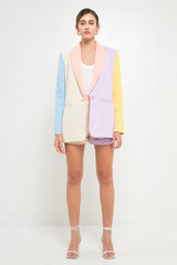 Multi Color Block Blazer