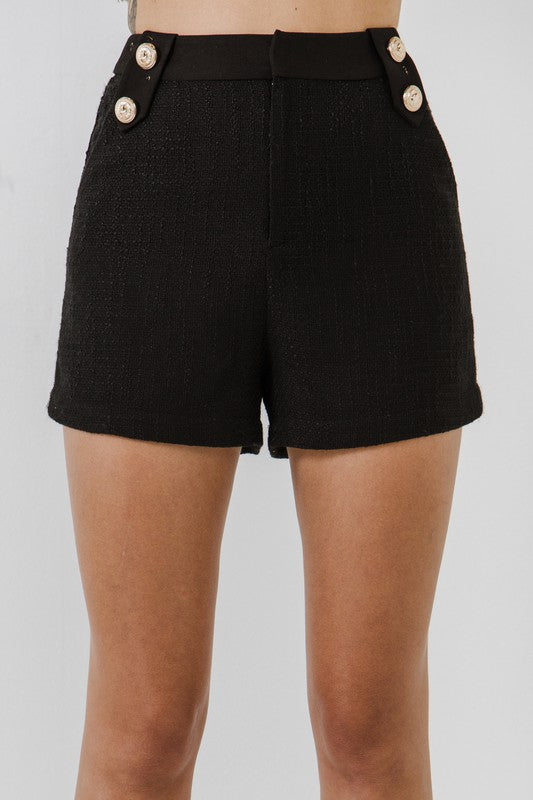 Button Detail Shorts