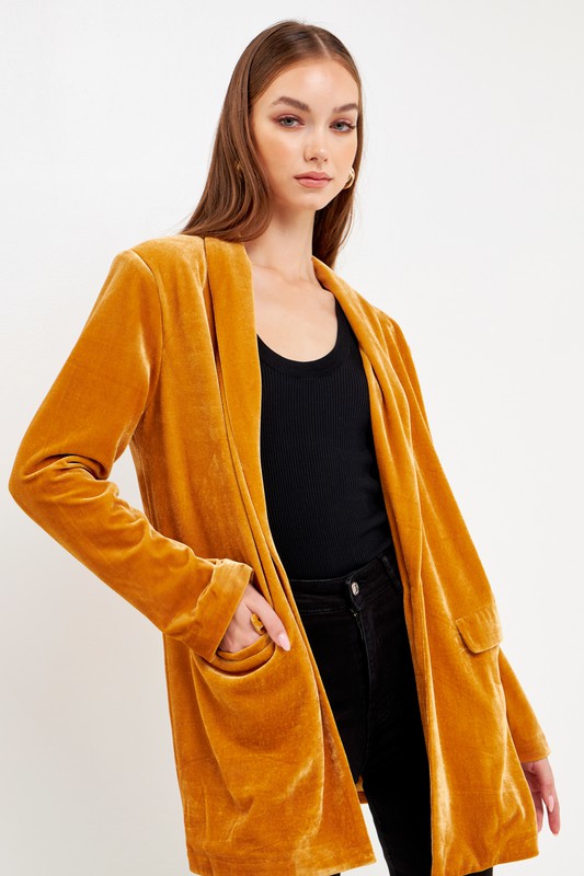 Velvet Yellow Blazer