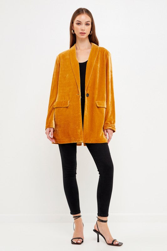 Velvet Yellow Blazer