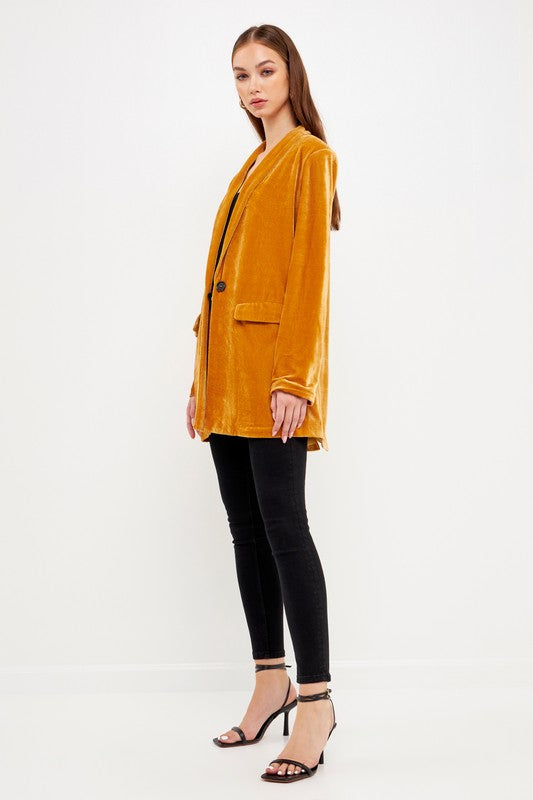 Velvet Yellow Blazer