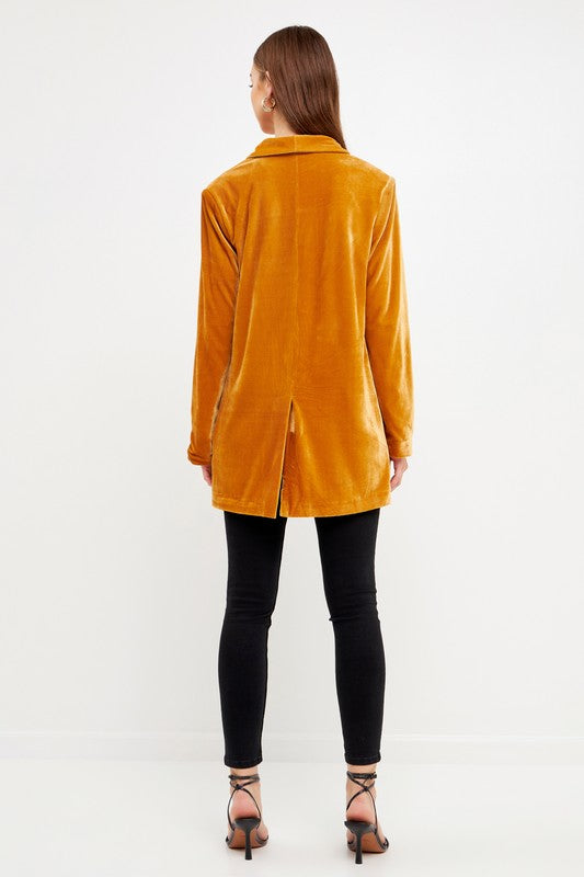 Velvet Yellow Blazer