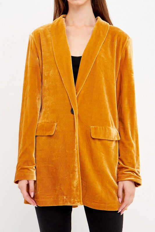 Velvet Yellow Blazer