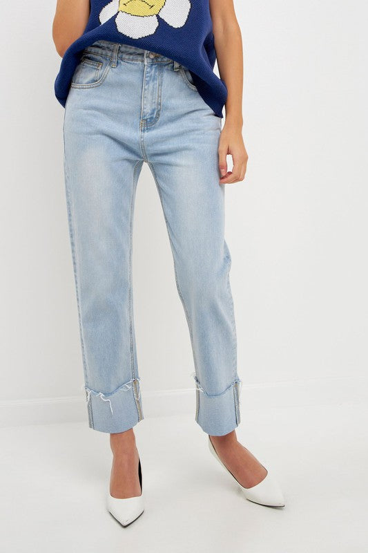 Turn Over Hem Jeans