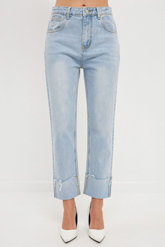 Turn Over Hem Jeans