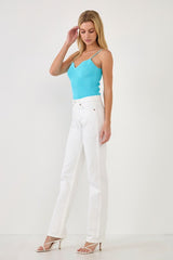 Sweetheart Neckline Bodysuit (Aqua or Pink)