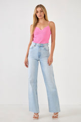 Sweetheart Neckline Bodysuit (Aqua or Pink)