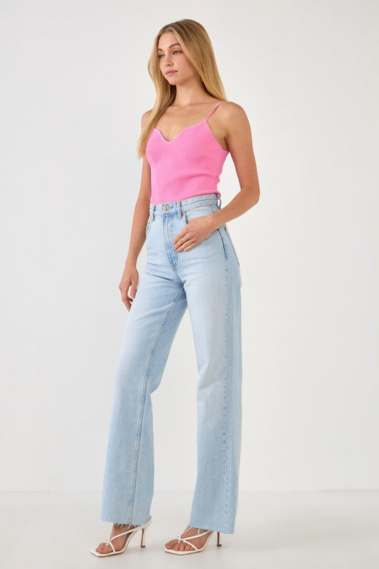 Sweetheart Neckline Bodysuit (Aqua or Pink)