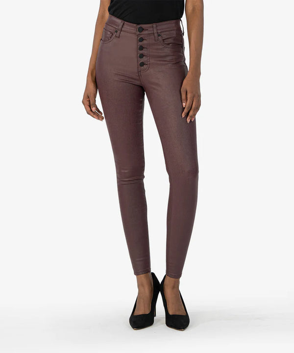 Bordeaux Mia Coated High Rise Skinny