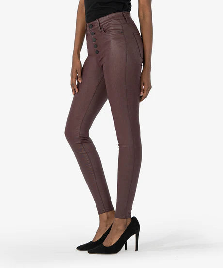 Bordeaux Mia Coated High Rise Skinny