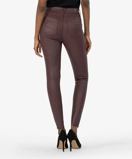 Bordeaux Mia Coated High Rise Skinny