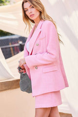 Solid Tweed Blazer Jacket