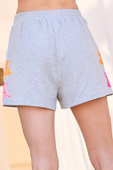 Waist Elastic Star Patch Terry Shorts