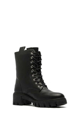 Combat High Lace Boots (Black and Stone)