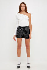Asymmetric Ruched Bodysuit