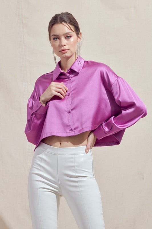 Satin Cropped Shirt (3 Color Ways)