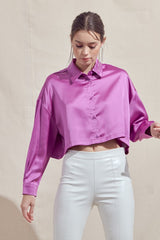 Satin Cropped Shirt (3 Color Ways)