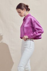 Satin Cropped Shirt (3 Color Ways)