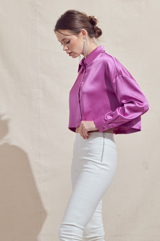 Satin Cropped Shirt (3 Color Ways)