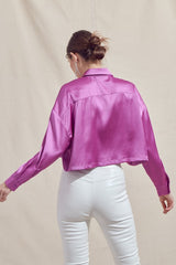 Satin Cropped Shirt (3 Color Ways)