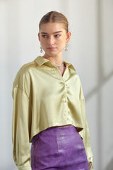 Satin Cropped Shirt (3 Color Ways)