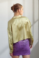 Satin Cropped Shirt (3 Color Ways)