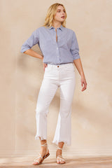 White Slim Kick Flare