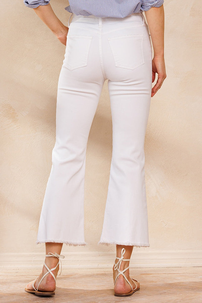 White Slim Kick Flare