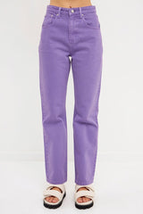 Color Full Length Wide Leg Jean (Green, Pink, Purple)