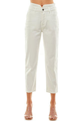 White Cropped Mom Jean
