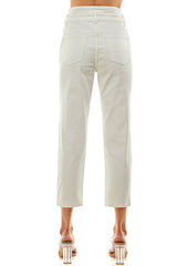 White Cropped Mom Jean