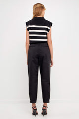 High Waist Pleated Trouser (Beige or Black)