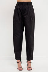 High Waist Pleated Trouser (Beige or Black)
