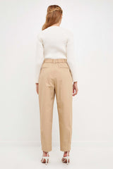 High Waist Pleated Trouser (Beige or Black)