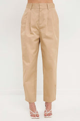 High Waist Pleated Trouser (Beige or Black)