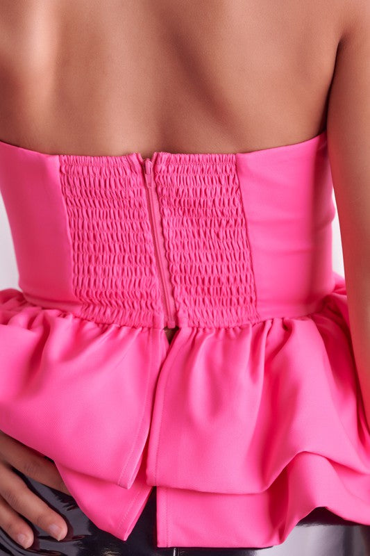 Off Shoulder Ruffle Top (Pink or White)