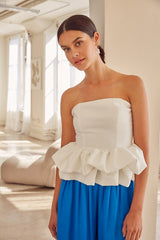 Off Shoulder Ruffle Top (Pink or White)