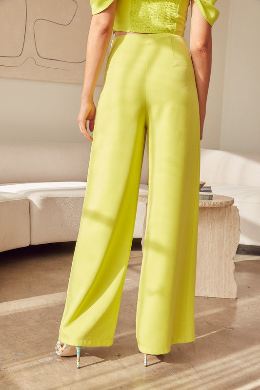 Wide Leg Pants (Pink, Lime, or White)