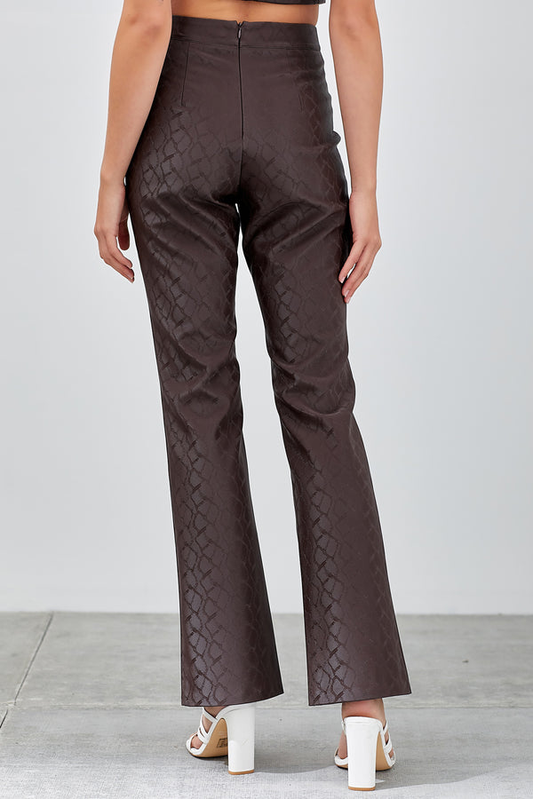 Animal Print Front Slit Pants