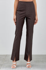 Animal Print Front Slit Pants