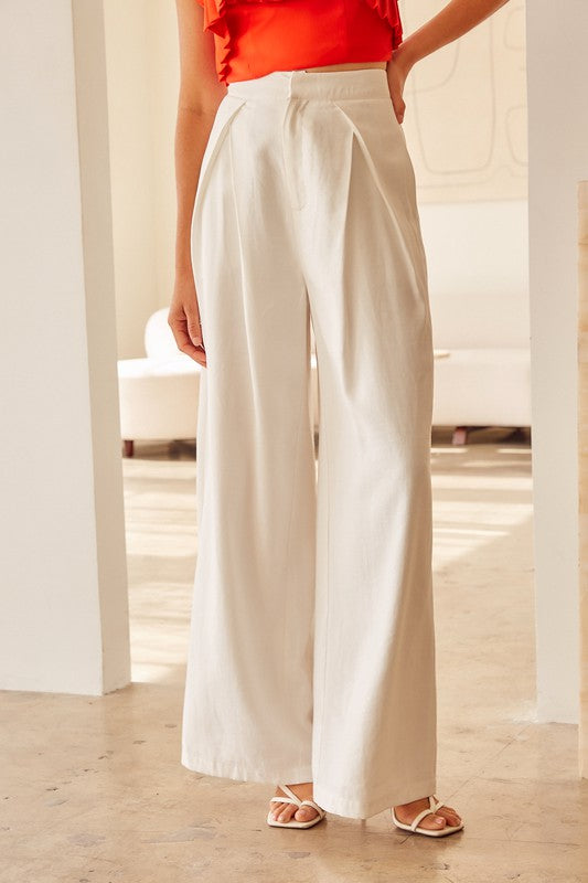 Wide Leg Pants (Aqua, Pink, or White)