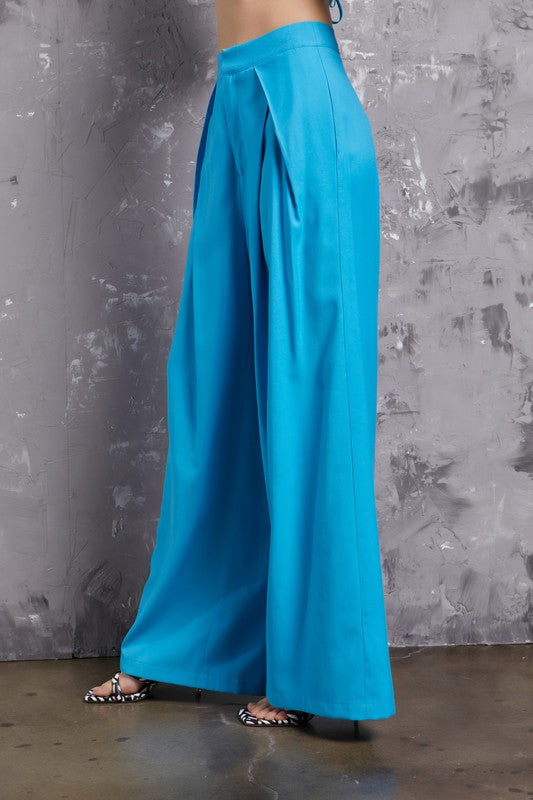 Wide Leg Pants (Aqua, Pink, or White)