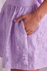 Print Flare Shorts (Lavender & White)