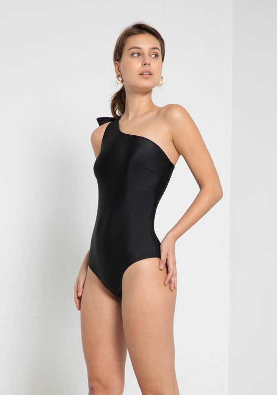 One Shoulder Tie SwimSuit